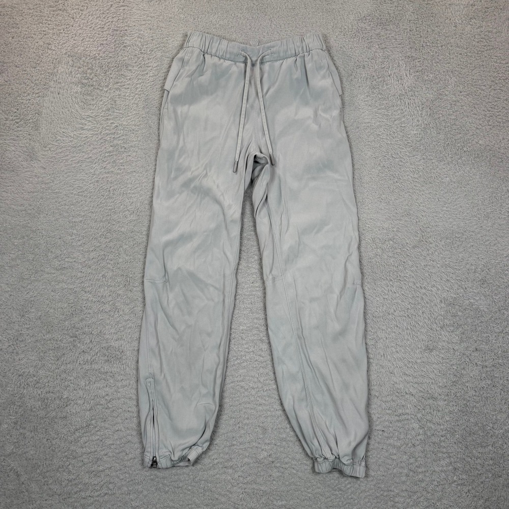 Lululemon Lab Grey Cupro Modal Joggers High Rise Ankle Zip Pants Size 0